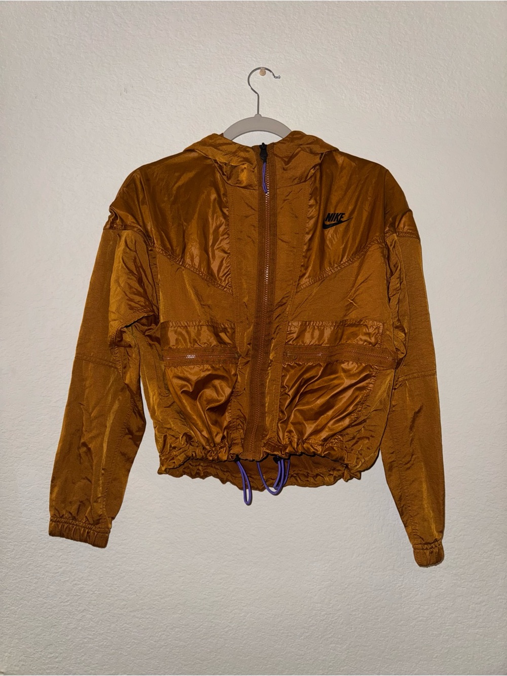 Nike Women's Rust Orange Hooded Bomber Jacket